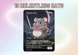 18 Relentless Rats - MTG Cute Custom Full Art Game Card - Image 1