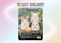 18 Rat Colony Proxy, Cute Custom Full Art Game Card - Image 1