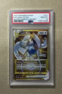 2022 Pokemon Silver Tempest Lugia Vstar Secret Holo Card 211/195 PSA 10 - Image 1
