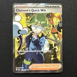 Pokemon Card Clemont's Quick Wit 229/191 Surging Sparks Full Art Rare NM - Image 1