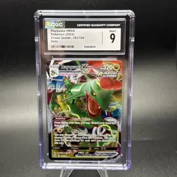 Pokemon TCG Rayquaza VMAX Crown Zenith Ultra Rare Card 101/159 MINT CGC 9 - Image 1
