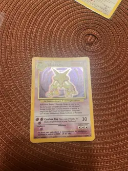 Pokemon TCG Alakazam Base Set Holo Card 1/102 Unlimited Rare - Image 1