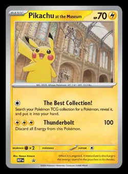 Pre Order Pokemon Pikachu At The Museum Jumbo Promo Card - Image 1