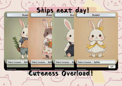 4 Rabbit Tokens, Cute Proxy - Image 1