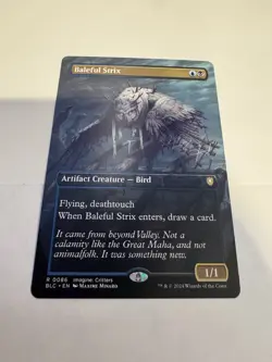 Baleful Strix (Borderless) Commander: Bloomburrow Regular - Image 1
