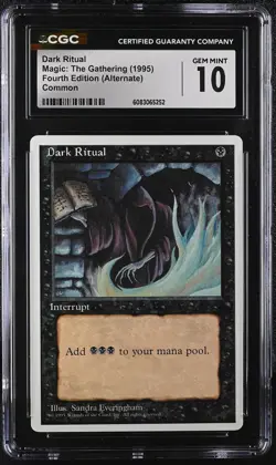 DARK RITUAL 4th Edition Alternate CGC 10 Vintage MTG [Nostalgium] - Image 1