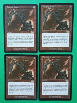Magic the Gathering MTG Urza's Saga PURGING SCYTHE X 4 LP/EX Rare 1998! - Image 1