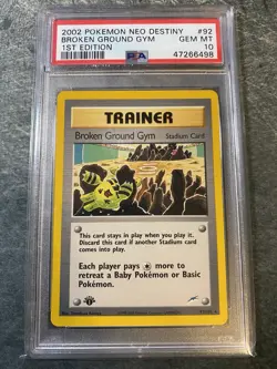 Pokemon - Broken Ground Gym Neo Destiny 1st Edition #92 PSA 10 - Image 1