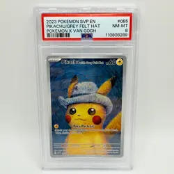 crack Pokemon Pikachu with Grey Felt Hat Van Gogh Full Art Promo SVP EN G2U` - Image 1