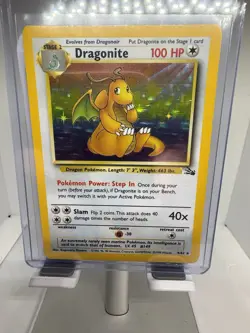 Pokemon Fossil Set DRAGONITE Holo Rare 4/62 - 1999 Vintage - Image 1