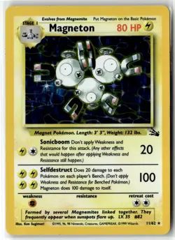 Magneton ⭐ 11/62 Holo Rare Fossil 1999 Pokemon LP - Image 1
