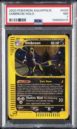 2003 POKEMON AQUAPOLIS #H29 UMBREON-HOLO PSA 7 - Image 1