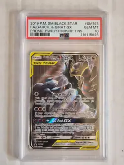 2019 POKEMON SM BLACK STAR PROMO #SM193 FULL ART/GARCHOMP & GIRATINA GX PSA 10 - Image 1