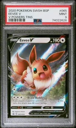 Eevee V Pokemon Swsh Black Star Promo 065 NM PSA 9 - Image 1