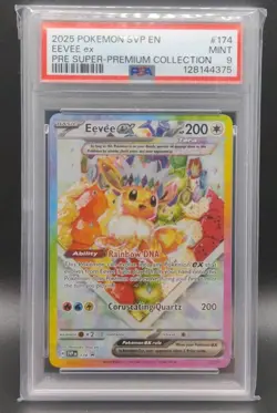 2025 POKEMON SVP EN-SV BLACK STAR PROMO #174 EEVEE EX PSA 9 - Image 1