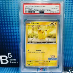 2025 POKEMON SVP EN-SV BLACK STAR PROMO ILLUSTRATION CONTEST 2024 PIKACHU PSA 10 - Image 1