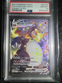 2021 POKEMON SWORD & SHIELD SHINING FATES #SV107 FULL ART/CHARIZARD VMAX PSA 10 - Image 1