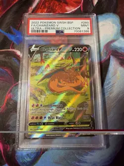 2022 POKEMON TCG SWSH BSP FA/CHARIZARD V ULTRA - PREMIUM COLLECTION PSA 9 - Image 1
