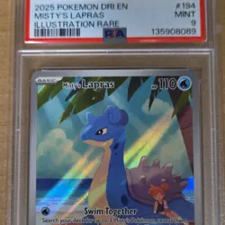 Pokemon TCG Misty's Lapras 194/182 Destined Rivals Illustration Rare PSA 9 - Image 1