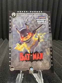 Batman (Pikachu) #E30 - Silver Holo - Heros & Villains Flash Edition Pokemon - Image 1