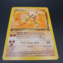 Pokemon TCG 1st Edition Hitmonlee 22/62 Fossil LP - Image 1