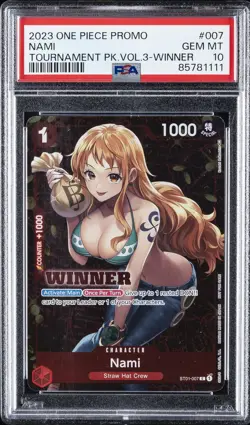 2023 ONE PIECE PROMOS TOURNAMENT PACK VOL.3-WINNER #007 NAMI PSA 10 - Image 1