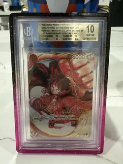 One Piece BGS 10 Monkey D Luffy SR 2023 ST01-012 1ST Anniversary Signature JPN - Image 1