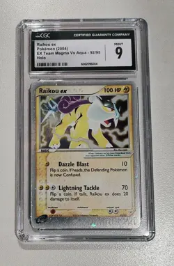 CGC 9 MINT Raikou ex 2004 EX Team Magma Vs Aqua 92/95 Holo Pokemon Card - Image 1