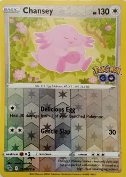 051/078 CHANSEY REVERSE HOLO POKEMON GO POKEMON CARD - Image 1