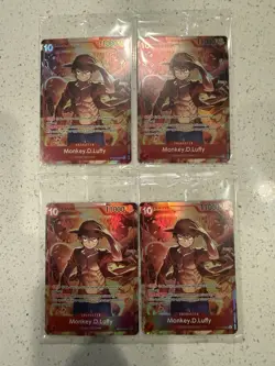 Set Of 4 Sealed Promo One Piece Card Treasure Booster Monkey.D.Luffy ST10-006 - Image 1