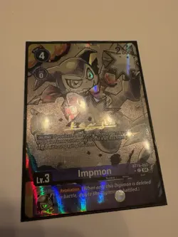 Digimon Card Game Impmon BT19-067 Kenji Signed Special Version 2.5 - Image 2
