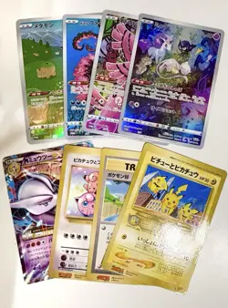 Pokemon Jumbo Card Set Of 8 Japan Pikachu Mew Ｍewtwo Coro Coro Comic - Image 1
