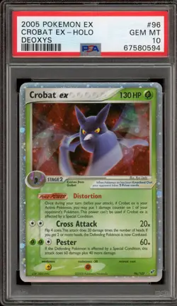 Pokemon Crobat ex EX Deoxys Holo Rare #96 PSA 10 Gem Mint - Image 1