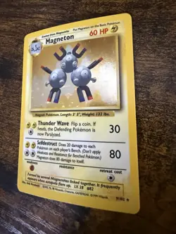Pokemon TCG Magneton Base Set Holo Rare 9/102 LP - Image 3