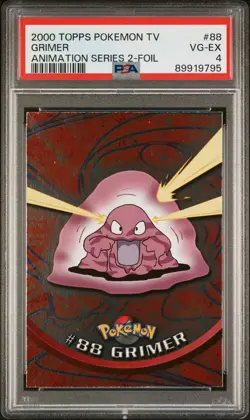 2000 Topps Pokemon TV - Grimer Animation Series 2 Foil #88 PSA 4 - Image 1