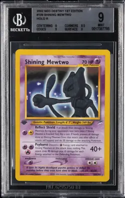 2002 POKEMON NEO DESTINY 1ST ED #109 SHINING MEWTWO BGS 9 - Image 1