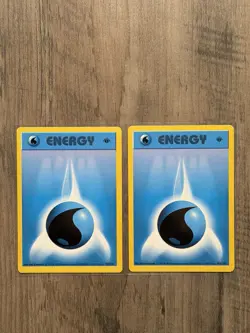 Pokemon TCG 2x 1st Edition Shadowless Water Energy Base Set 102/102 - Image 1