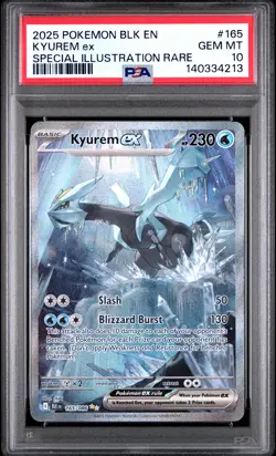 2025 Pokemon BLK EN-Black Bolt Kyurem EX #165 PSA 10 - Image 1