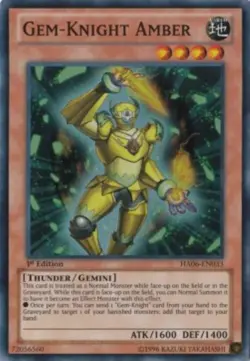 Yugioh-Gem-Knight Amber-Super Rare-1st Edition-HA06 EN033 (LP) - Image 1