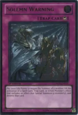 Yugioh-Solemn Warning-Ultimate Rare-UNL-DREV EN077 (LP) - Image 1