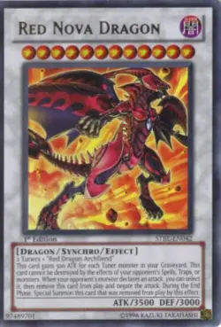 Yugioh-Red Nova Dragon-Ultra Rare-1st Edition-STBL EN042 (LP) - Image 1