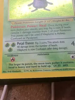Vileplume 15/64 Jungle Unlimited Rare Holo 1999 MP-LP Pokemon TCG Card - Image 2