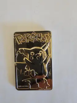 1999 Nintendo Pokemon Pikachu Gold Plated Bar Card (4.2) - Image 1