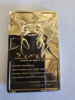 1999 Nintendo Pokemon Pikachu Gold Plated Bar Card (4.2) - Image 3