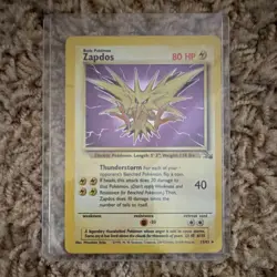Pokemon Zapdos Base Set Rare 15/62 80 HP Basic Card 1999 English - Image 1