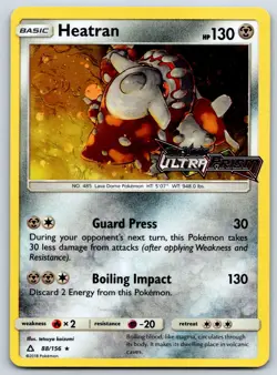 Heatran (Cosmos Holo) Ultra Prism 88/156 Rare Pokemon Card LP - Image 1