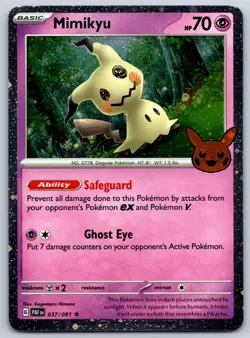 Mimikyu - Trick or Trade 2024 - Paldean Fates Cosmos Holo Pokemon Card - Image 1