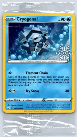 Cryogonal - Holiday Calendar 2023 - Cosmos Holo Pokemon Promo Card Sealed - Image 1