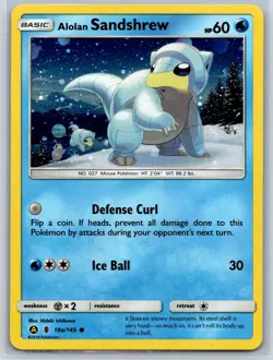 Alolan Sandshrew - Cosmos Holo - Guardians Rising 19a/145 Promo Pokemon Card NM - Image 1