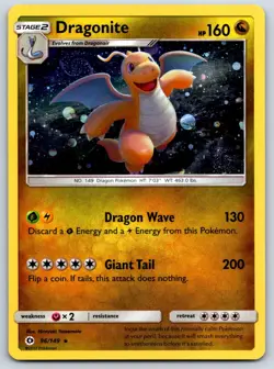 Dragonite (Cosmos Holo) Sun Moon Base Set 096/149 Promo Pokemon Card - Image 1